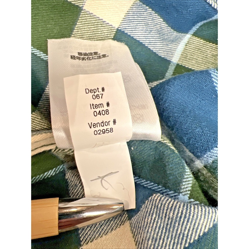 Eddie Bauer Field Flannel Shirt NWT Medium Blue Plaid Gorpcore 100% Cotton - Picture 9 of 11